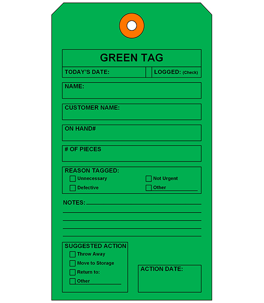 What are the green tags used for?